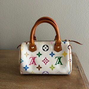 Rare Louis Vuitton mini speedy white multicolor